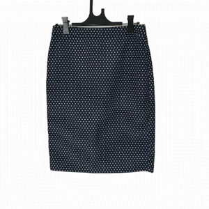 J Crew Navy Blue With White Polka Dots No 2 Pencil Skirt Size 4